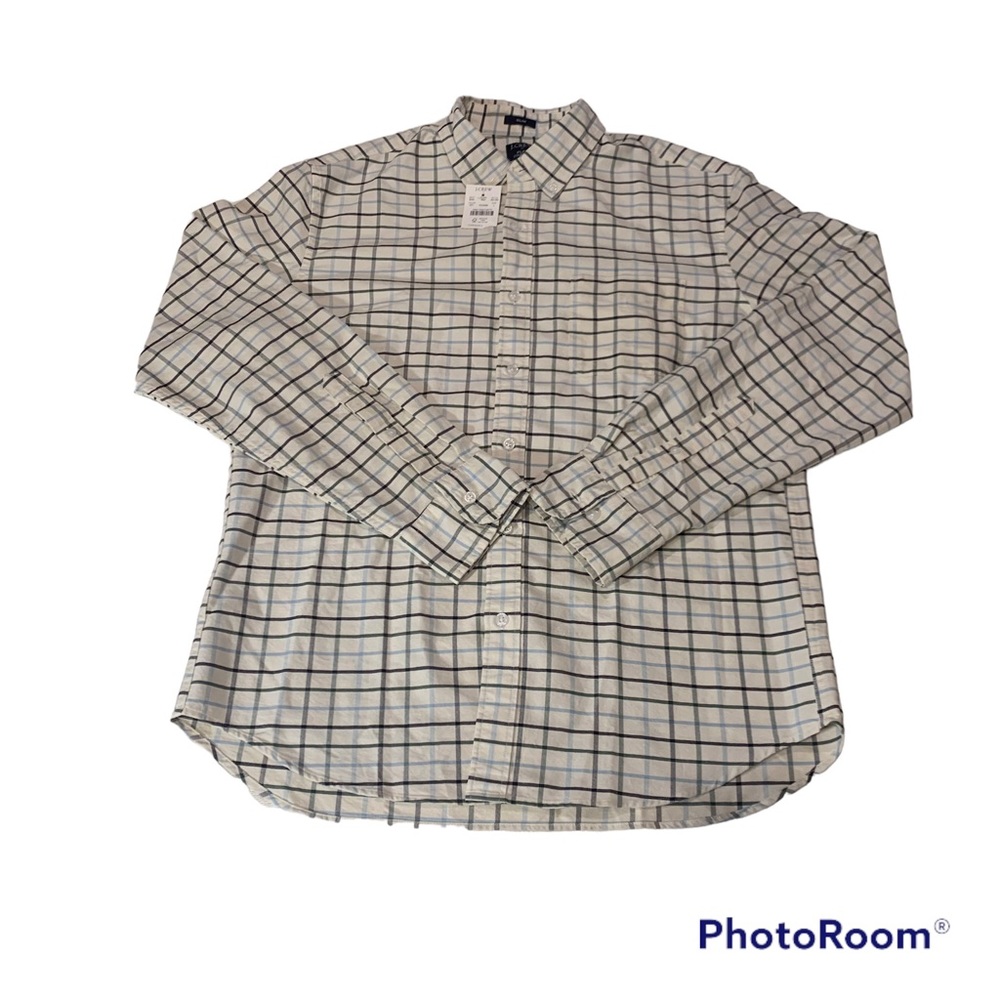 NWT J.Crew Flex Oxford Slim plaid dress shirt
